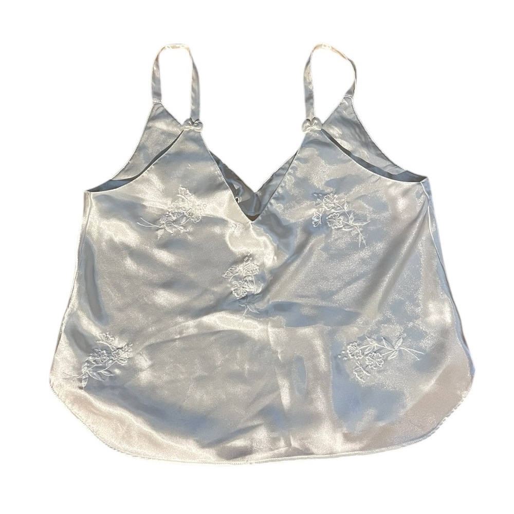 White Satin Camisole and Shorts Pajama Set - Picture 5 of 9